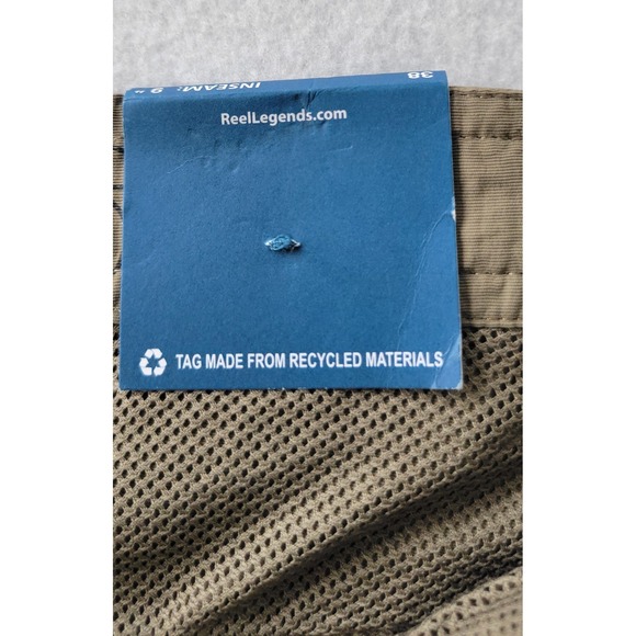 Reel Legends Shorts Men 38 Adult Casual Olive Green Button Cargo Pants... - Picture 7 of 12